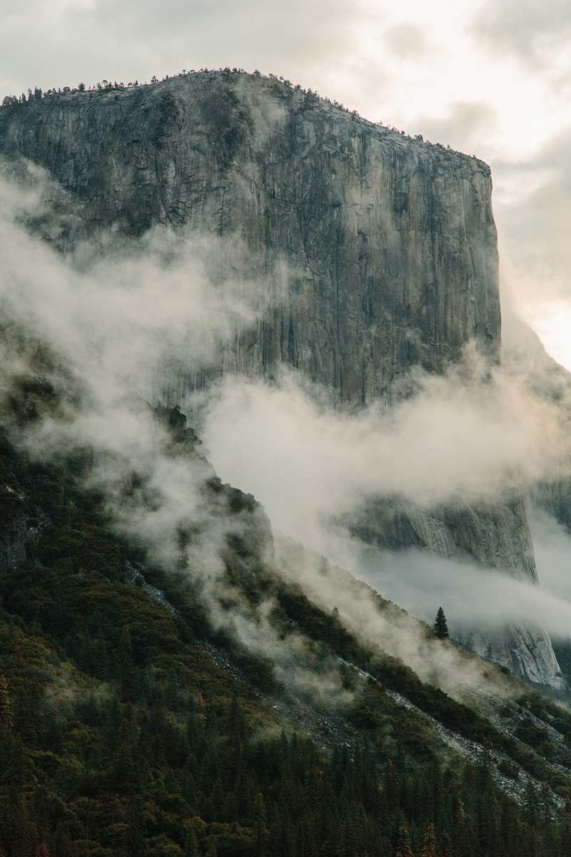 iphone wallpapers rock mountain during foggy day grey